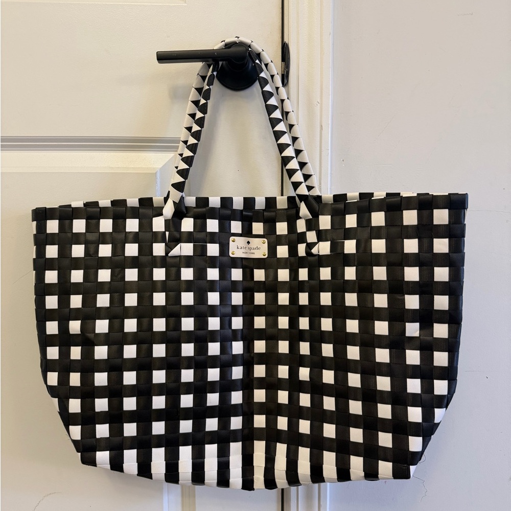 Kate Spade Black and White Woven Tote